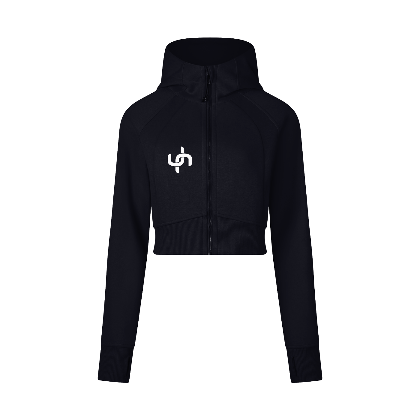 un/BRKN Cropped Zip-Through Hoodie