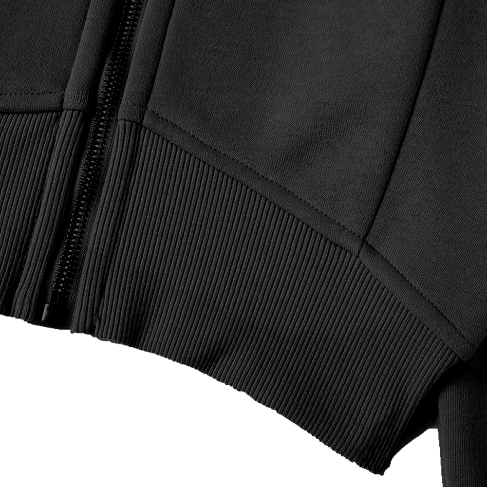 un/BRKN Cropped Zip-Through Hoodie